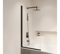 Шторка на ванну RGW 70*140 SC-109-B (140) черный, прозрачное стекло 6 мм 4111109107-14