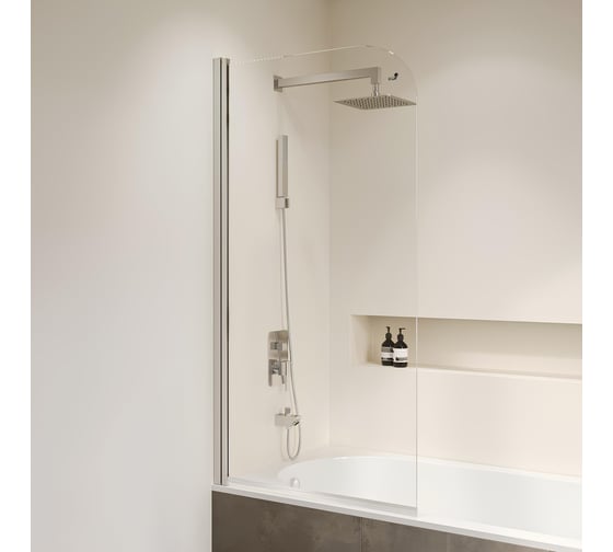Шторка на ванну RGW 70*150 SC-009 хром, прозрачное стекло 6 мм, Easy 351100907-11