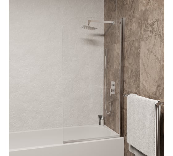 Шторка на ванну RGW 70*150 SC-009 хром, прозрачное стекло 6 мм, Easy 351100907-11