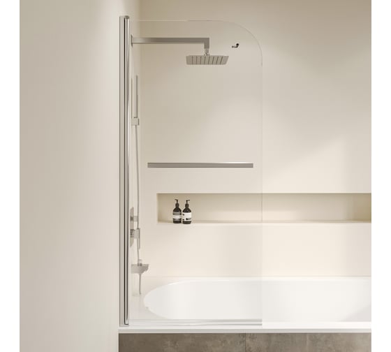 Шторка на ванну RGW 80*150 SC-06 хром, прозрачное стекло 6 мм, Easy 03110608-11
