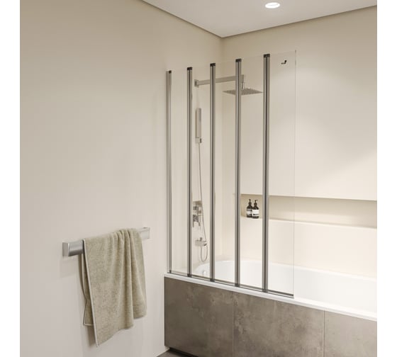 Шторка на ванну RGW 120*150 SC-21 хром, прозрачное стекло 6 мм, Easy Clean 03112112-11