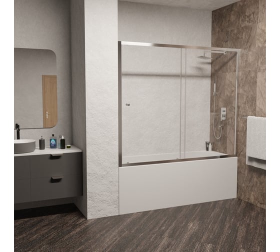 Шторка на ванну RGW 150*150 SC-42 хром, шиншила стекло 5 мм, Easy Clean 04114215-51