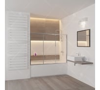 Шторка на ванну RGW 160*150 SC-41 хром, прозрачное стекло 4 мм, Easy 04114116-11