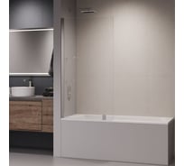 Шторка на ванну RGW 80*150 SC-54 хром, прозрачное стекло 10 мм, Easy, с полками 03115408-11