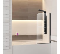 Шторка на ванну RGW 80*140 SC-14-B черный, прозрачное стекло 6 мм, Easy 06111408-14