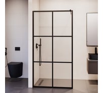 Душевая перегородка RGW 90х200 WA-11-B чёрный/прозрачное(Принт)/8 мм (Easy) 32101190-84