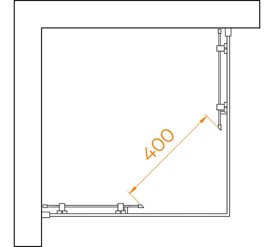 Душевой уголок RGW 70* 70*195 PA-030-B, квадрат, черный, прозрачное стекло 6 мм, Easy Clean 3508103077-14