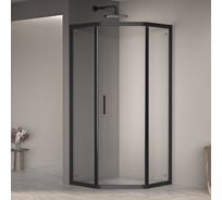 Душевой уголок RGW 90*90*195 PA-86-B, трапеция, черный, прозрачное стекло 6 мм 38088699-14