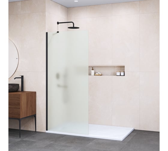 Душевая перегородка RGW 100*195 WA-102-B Чёрный/Матовое/6 мм (Easy) 351010210-24 1