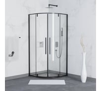 Душевой уголок RGW 100*100*200 SV-53 B, полукруг, черный, прозрачное стекло 6 мм 06325300-14