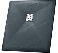 Душевой поддон RGW 75х75х2,5 ST-0075B черный/квадрат O 90 мм, каменный 16152075-04