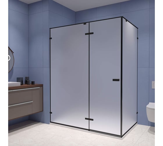 Душевой уголок RGW 100*80*200 SV-040-B, прямоугольник, черный, матовое стекло 8 мм, 2 уп. 353204008-24 1