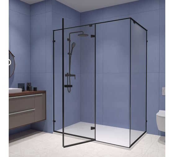Душевой уголок RGW 100*90*200 SV-040-B, прямоугольник, черный, прозрачное стекло 8 мм, 2 уп. 353204009-14