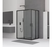 Душевой уголок RGW 80*100*185 CL-44-B, прямоугольник, черный, прозрачное стекло 5 мм 32094480-14