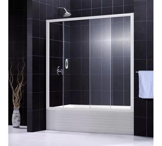 Шторка на ванну RGW 150*150 EF02-S хром, прозрачное стекло 6 мм SC-62 EF02-S-150