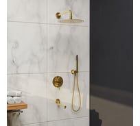 Комплект RGW SP-55-Gb золото браш (головной душ/смеситель/ручной душ/излив) 51140855-06