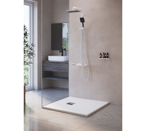 Душевой поддон RGW 90*90*2,5 ST-0099W белый, квадрат, 90 мм, каменный 16152099-01
