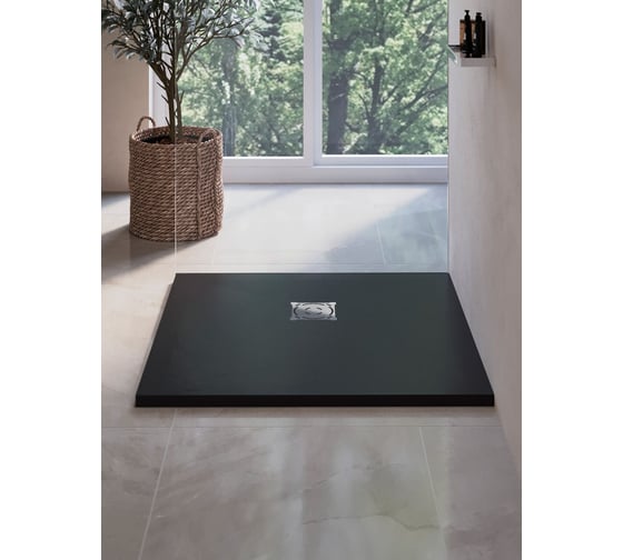 Душевой поддон RGW 90*90*2,5 ST-0099G графит, квадрат, 90 мм, каменный 16152099-02