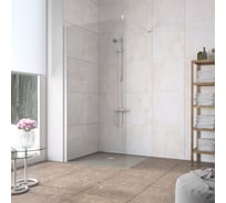 Неподвижная перегородка Vegas-Glass профиль белый, стекло прозрачное EAF LUX 86 01 01