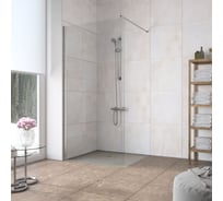 Неподвижная перегородка Vegas-Glass профиль глянцевый хром, стекло прозрачное EAF LUX 76 08 01