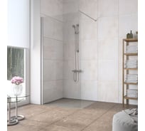 Неподвижная перегородка Vegas-Glass профиль матовый хром, стекло прозрачное EAF LUX 106 07 01