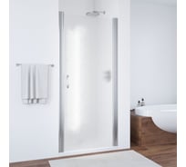 Дверь в душевой проем Vegas-Glass профиль глянцевый хром, стекло шиншилла ЕР 65 08 02