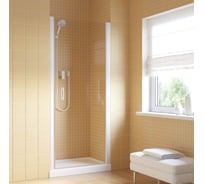 Дверь в душевой проем Vegas-Glass профиль белый, стекло прозрачное EP LUX 60 01 01 R