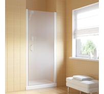 Дверь в душевой проем Vegas-Glass профиль белый, стекло сатин EP LUX 80 01 10 R