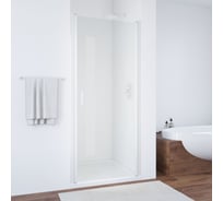 Дверь в душевой проем Vegas-Glass профиль белый, стекло прозрачное ЕР 75 01 01