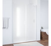 Дверь в душевой проем Vegas-Glass профиль белый, стекло сатин EP-F-2 100 01 10 L