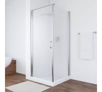 Душевой уголок Vegas-Glass профиль глянцевый хром, стекло сатин EP-Fis 80х90 08 10 L