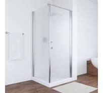 Душевой уголок Vegas-Glass профиль глянцевый хром, стекло сатин EP-Fis 80х100 08 10 R