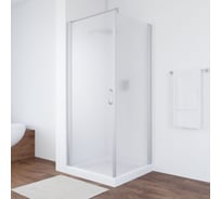 Душевой уголок Vegas-Glass профиль матовый хром, стекло сатин EP-Fis 80х90 07 10 L