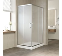 Душевой уголок Vegas-Glass профиль глянцевый хром, стекло сатин ZA-F 110х100 08 10