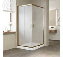 Душевой уголок Vegas-Glass профиль бронза, стекло сатин ZA-F 110х80 05 10