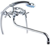 Смеситель для ванны Damento NORMA BA14.30, 1/2 керамика, хром, излив 390 мм, лейка 3 режима (1/10) 000071