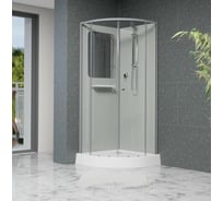 Душевая кабина RGW 80*80*200 AN-208 Полукруг/Мат.хром/Прозрачное/5 мм (3 уп.) 381320888-12