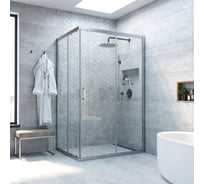 Душевой уголок Vegas-Glass профиль матовый хром, стекло прозрачное ZA-F NOVO 120х110 07 01
