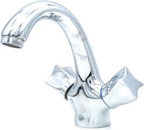 Смеситель для умывальника Doron DL 1501-N, 1/2 керамика, хром, излив короткий, п/г (1/10) 000268