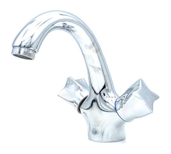 Смеситель для умывальника Doron DL 1501-N, 1/2 керамика, хром, излив короткий, п/г (1/10) 000268