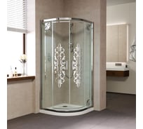 Душевой уголок Vegas-Glass профиль глянцевый хром, стекло Felicita Silver ZS 100 08 Felicita Silver