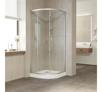 Душевой уголок Vegas-Glass профиль матовый хром, стекло прозрачное ZS 120 07 01