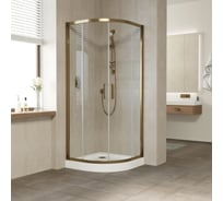 Душевой уголок Vegas-Glass профиль бронза, стекло прозрачное ZS TUR NOVO 110 05 01