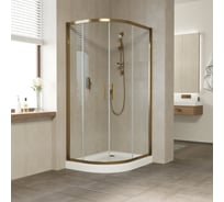 Душевой уголок Vegas-Glass профиль бронза, стекло прозрачное ZS-F TUR NOVO 100х80 05 01