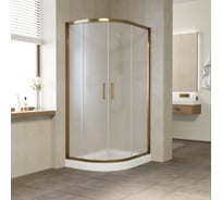 Душевой уголок Vegas-Glass профиль бронза, стекло сатин ZS-F TUR NOVO 100х80 05 10