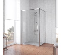 Душевой уголок Vegas-Glass профиль глянцевый хром, стекло прозрачное ZP+ZPV 140х100 08 01