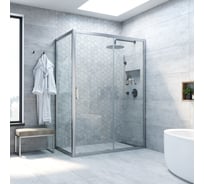 Душевой уголок Vegas-Glass профиль матовый хром, стекло прозрачное ZP+ZPV NOVO 100х80 07 01