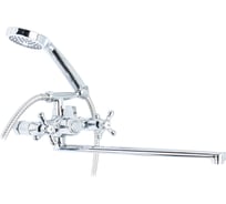 Смеситель для ванны Doron DВ 1303-35L, 1/2 керамика, хром, излив 350 мм, лейка 1 режим (1/10) 000280