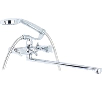 Смеситель для ванны Doron DВ 1101-35L, 1/2 керамика, хром, излив 350 мм, лейка 1 режим (1/10) 000269