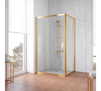 Душевой уголок Vegas-Glass профиль золото, стекло прозрачное ZP+ZPV TUR NOVO 120х80 09 01